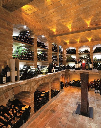 Traditional wine cellar with fine wines